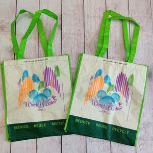 Lot of 2 Disney World of Color shopping totes